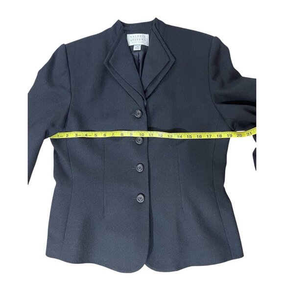 Valerie Stevens Women Wool Blazer Jacket Size 10 Black Buttons - Picture 8 of 10